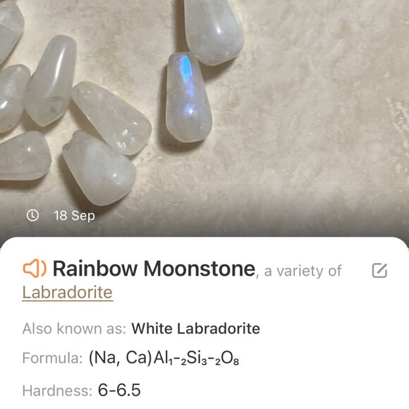 Genuine Blue Aquamarine & Rainbow Moonstone Bracelet, Beaded Gemstone Bracelet - Picture 7 of 10